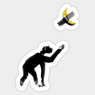 Chimpanzee with Banana Taped Sticker